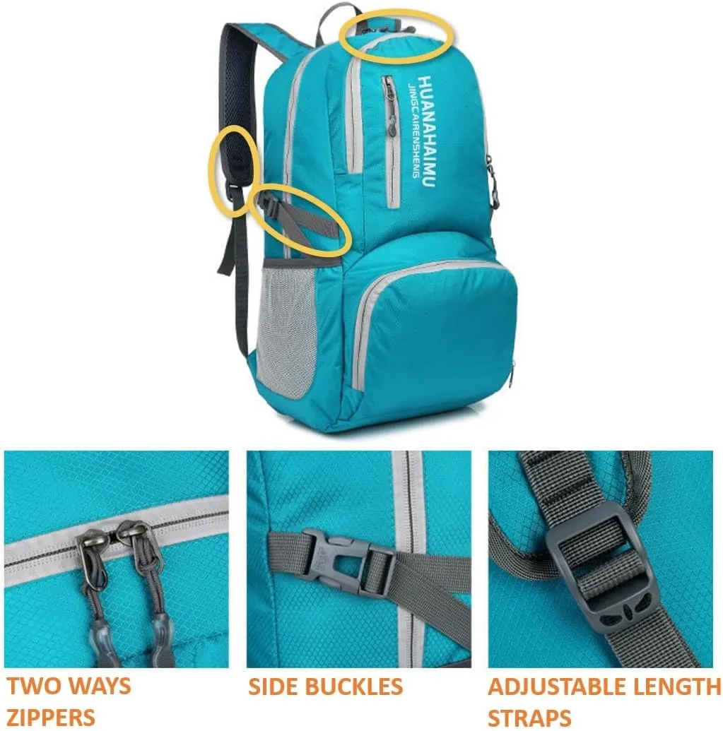 Lightweight Packable Foldable Small Portable 40L Backpack, Travel Trip Camping Hiking Outdoor Sports Backpack City Walking Daypack (Green)