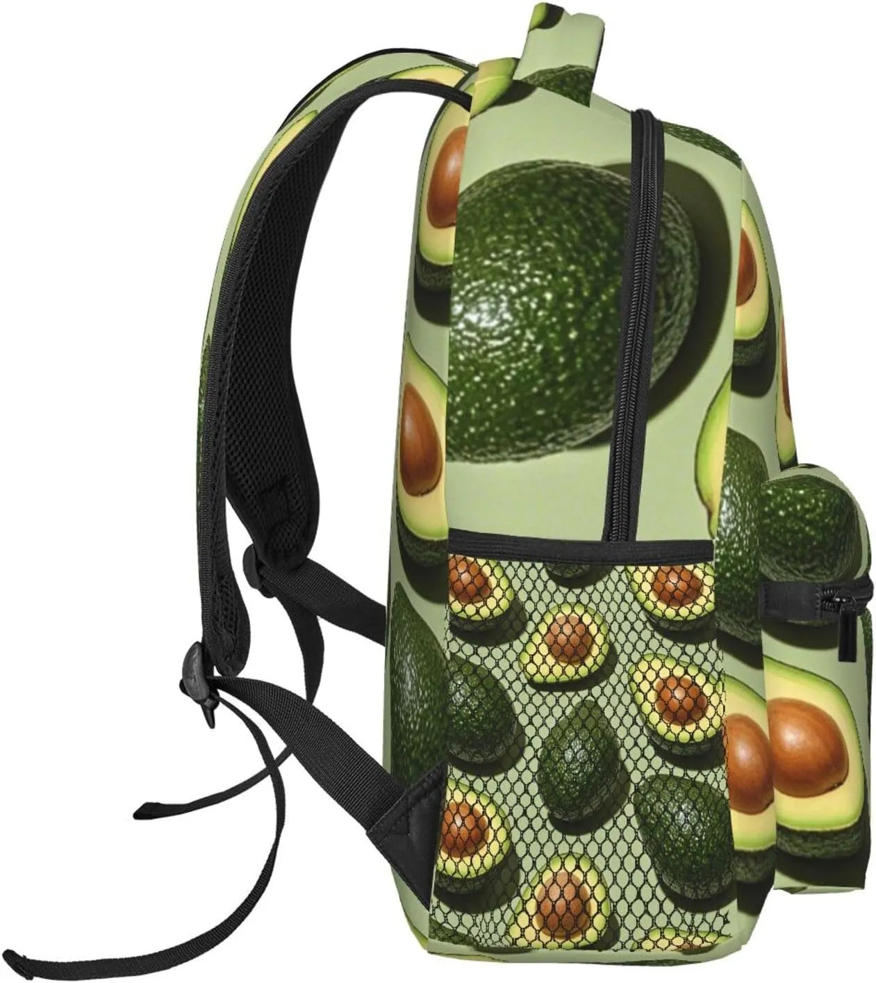 Lightweight Rucksack for Sports Travel Running - Big Capacity Multipurpose Anti-Theft Bookbag, Green Avocado Art Travel and Sport Backpack Rucksack