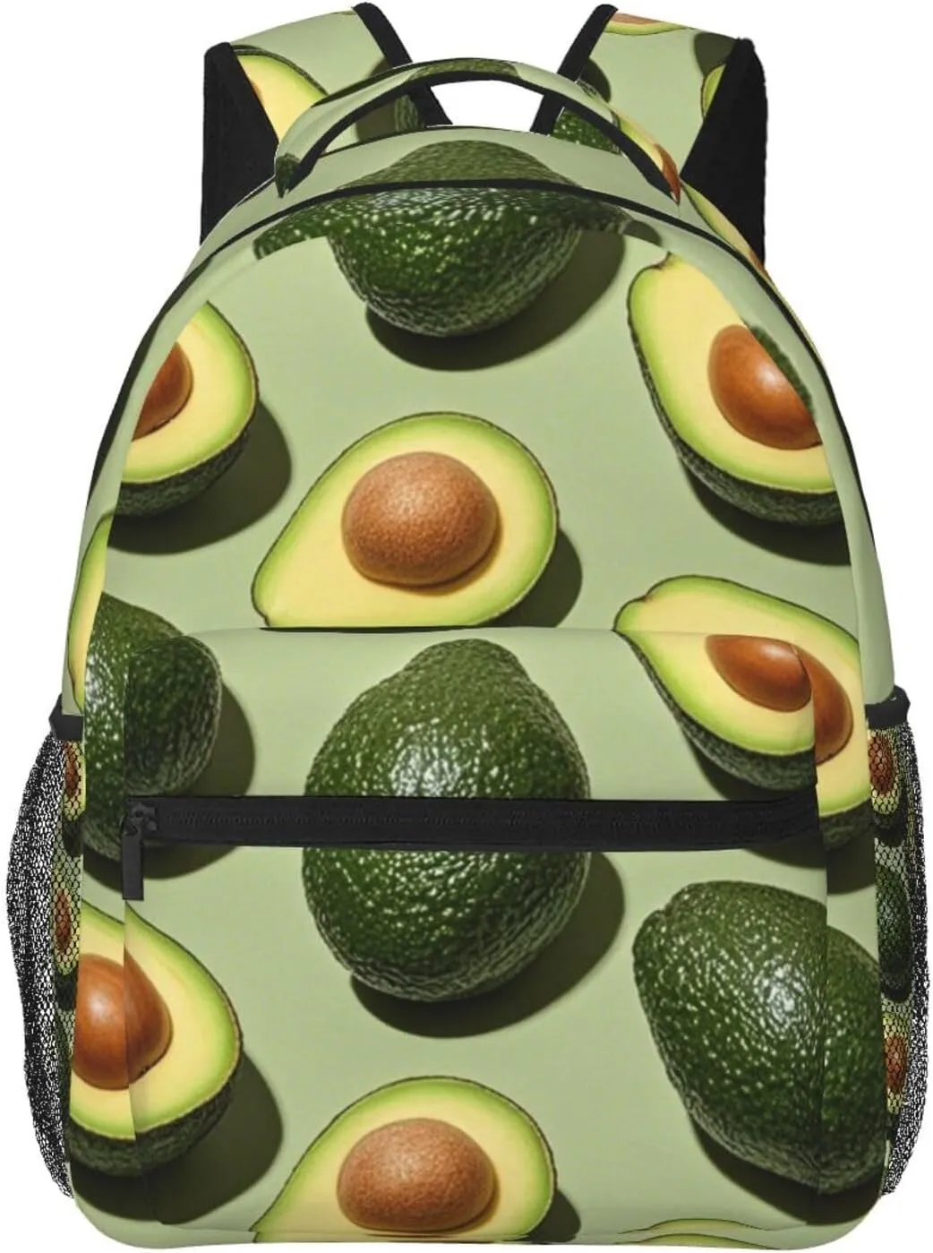 Lightweight Rucksack for Sports Travel Running - Big Capacity Multipurpose Anti-Theft Bookbag, Green Avocado Art Travel and Sport Backpack Rucksack