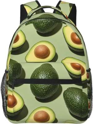 Lightweight Rucksack for Sports Travel Running - Big Capacity Multipurpose Anti-Theft Bookbag, Green Avocado Art Travel and Sport Backpack Rucksack