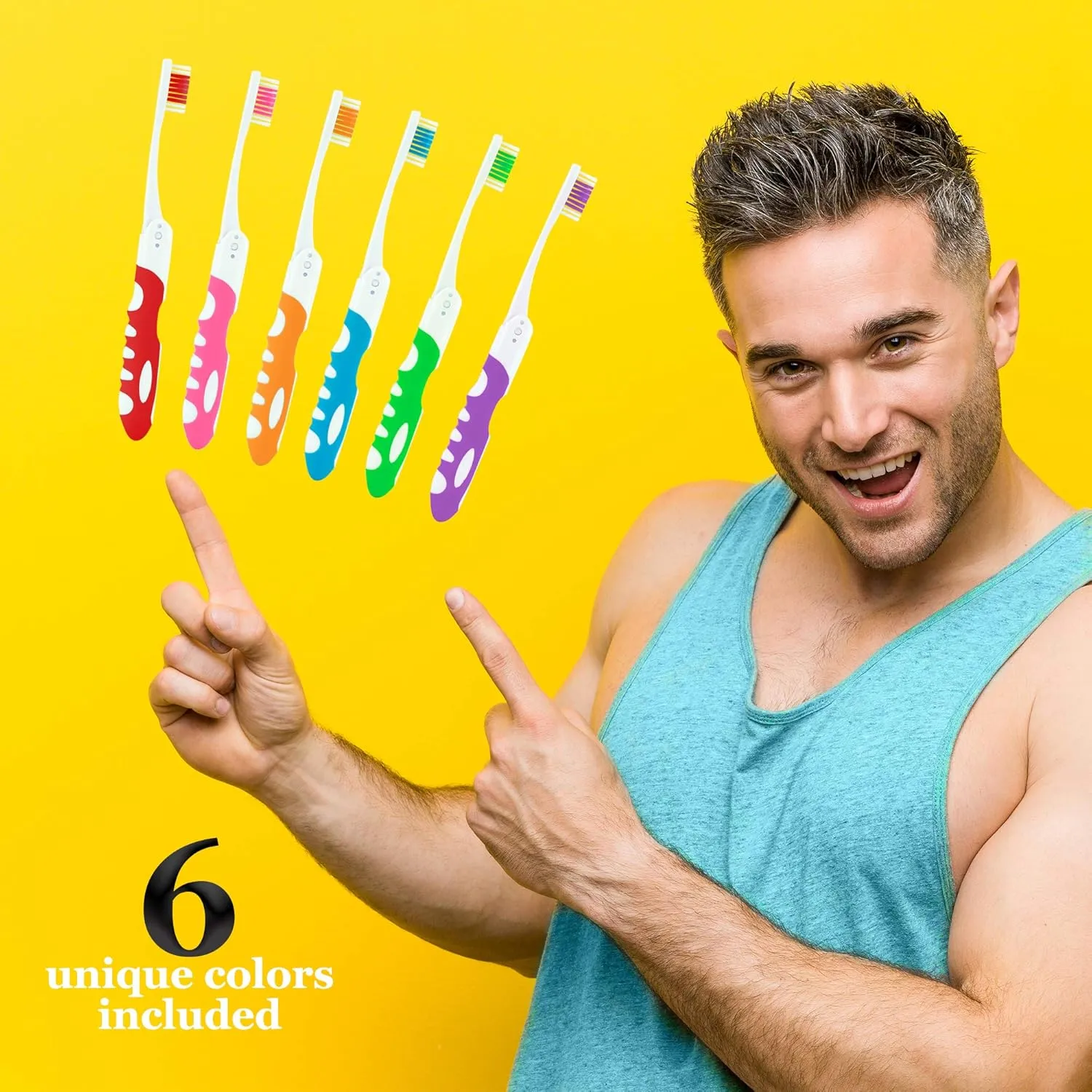 Lingito Bulk Travel Toothbrush, Folding, Built in Toothbrush Cover, Individually Wrapped, Camping, Hiking (25 Pack Medium)