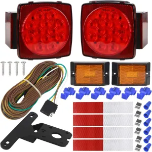 LINKITOM Submersible LED Trailer Light Kit, Super Bright Brake Stop Turn Tail License Lights for Camper Truck RV Boat Snowmobile Under 80" Inch, IP68, DOT Compliant