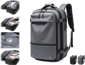 Litex Vacpack Backpack, Vac Pack Backpack, Expandable Backpack With Vacuum Compression, Anti Theft Travel Backpack (Gray)