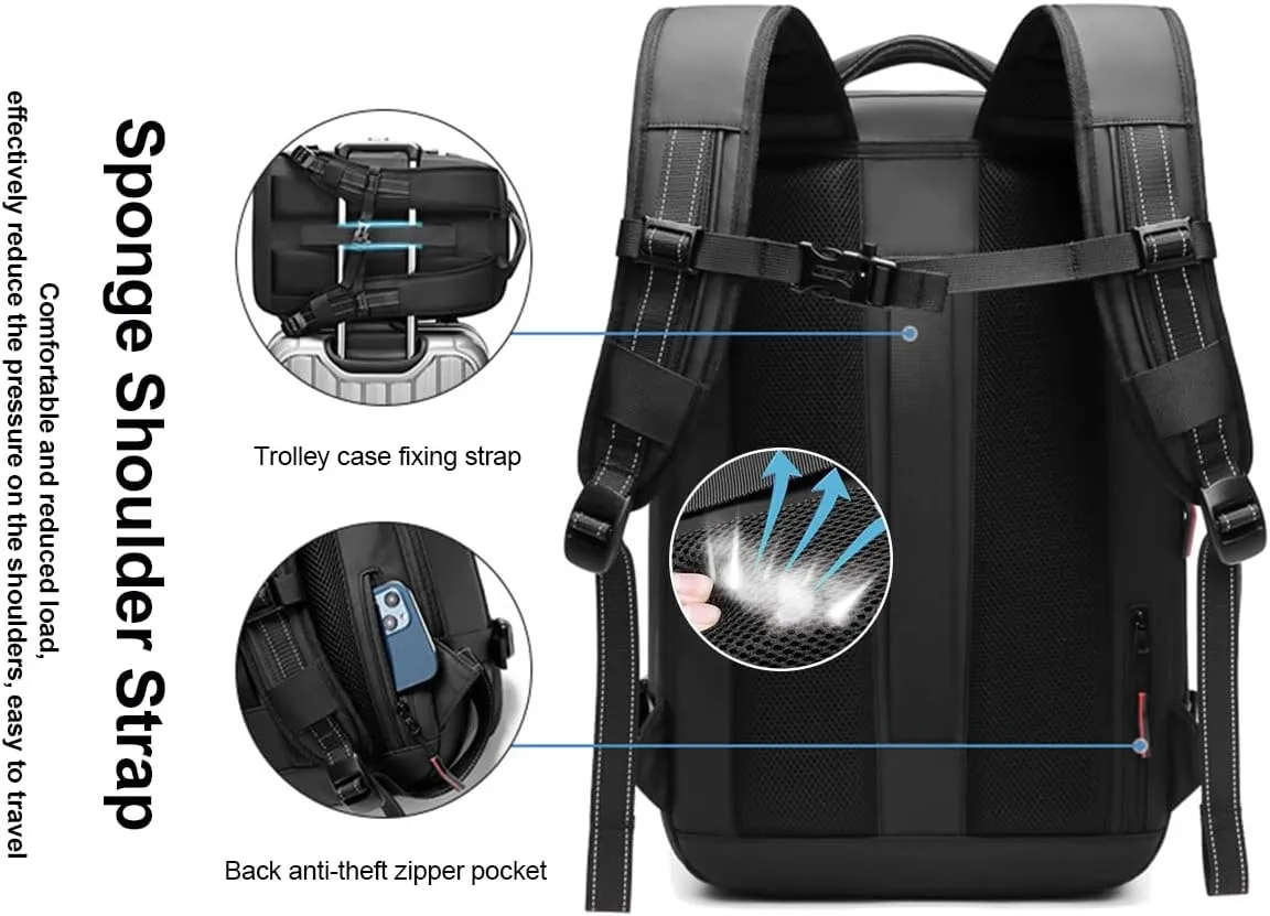 Litex Vacpack Backpack, Vac Pack Backpack, Expandable Backpack With Vacuum Compression, Anti Theft Travel Backpack (Gray)