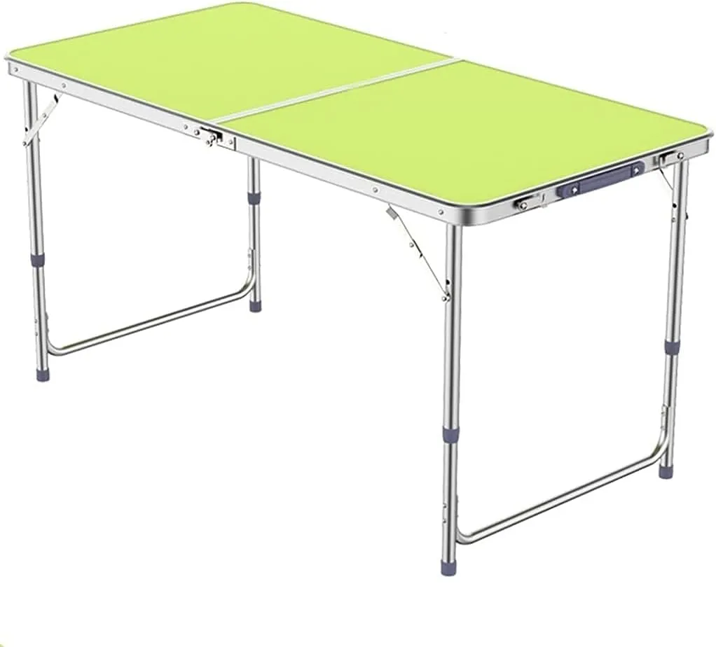 LJYT Portable Camping Side Tables 47.24”x23.62”Aluminum Table with Adjustable Height Legs, Indoor Outdoor Lightweight Portable Folding Aluminum for Picnic Camping