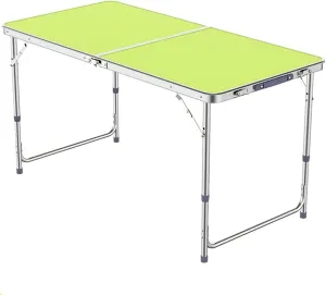 LJYT Portable Camping Side Tables 47.24”x23.62”Aluminum Table with Adjustable Height Legs, Indoor Outdoor Lightweight Portable Folding Aluminum for Picnic Camping