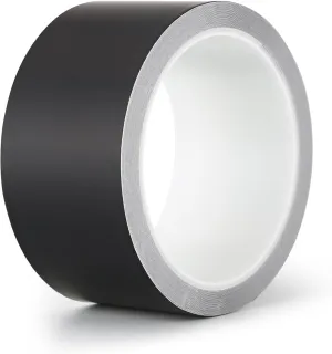 LLPT Aluminum Black Foil Tape Matt None Reflective Heavy Duty 3.94 Mil 2 Inch x 33 Feet High Thermal Conductive Adhesive Hot Cold Air Duct Tape for Metal Repair Pipe(NC233)