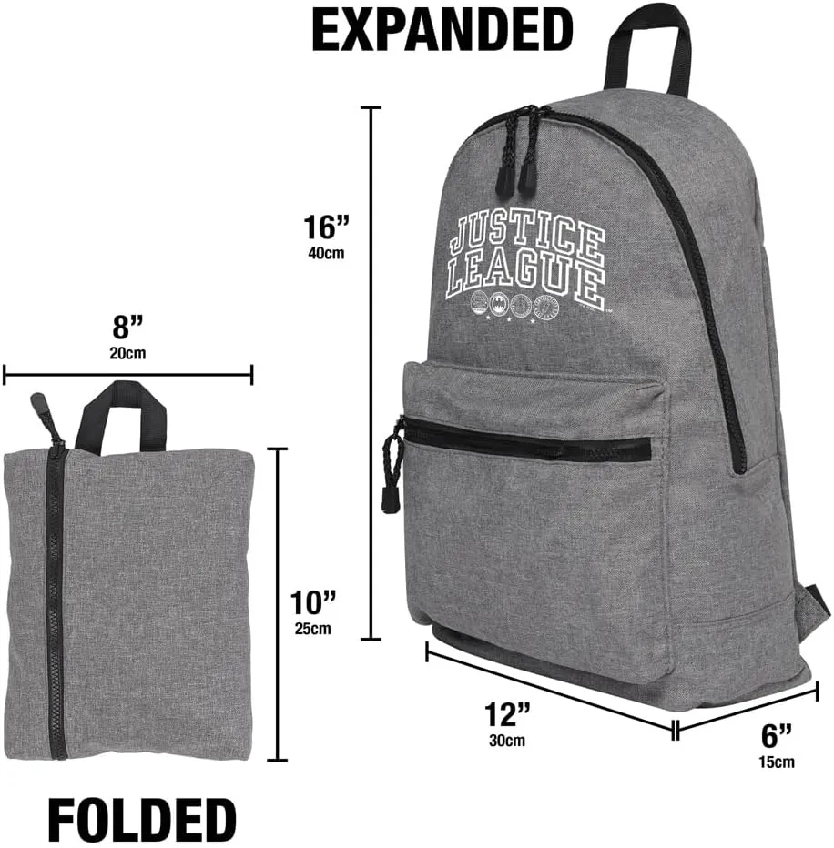 LOGOVISION Justice League Athletic Logo Lightweight Backpack for Work School Daily Use Packable for Travel