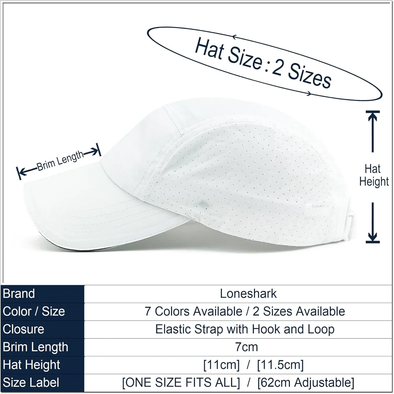 Loneshark Oversized XXL Reflective Men Quick Dry Hat Lightweight Sun Cap for Running/Golf/Baseball Women Breathable Mesh Cap