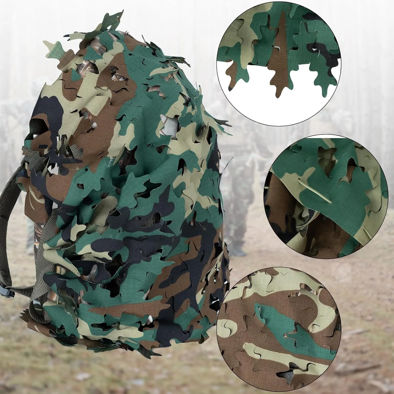 LOOGU Tactical Backpack Cover, Breathable Mesh Camo Camouflage Pack Cover Great for Tactical Military Gear Combat (Backpack Not Included)