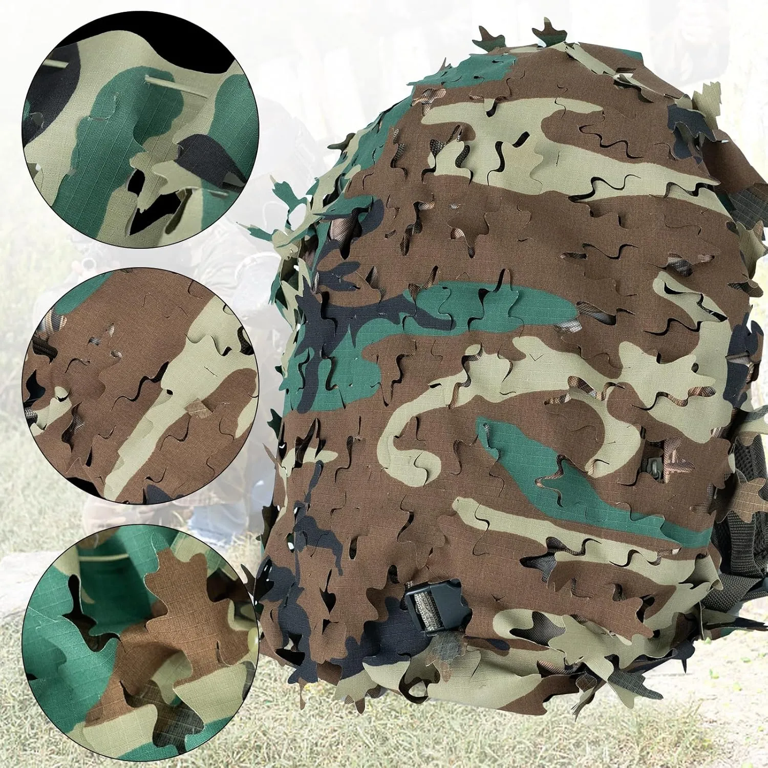 LOOGU Tactical Backpack Cover, Breathable Mesh Camo Camouflage Pack Cover Great for Tactical Military Gear Combat (Backpack Not Included)
