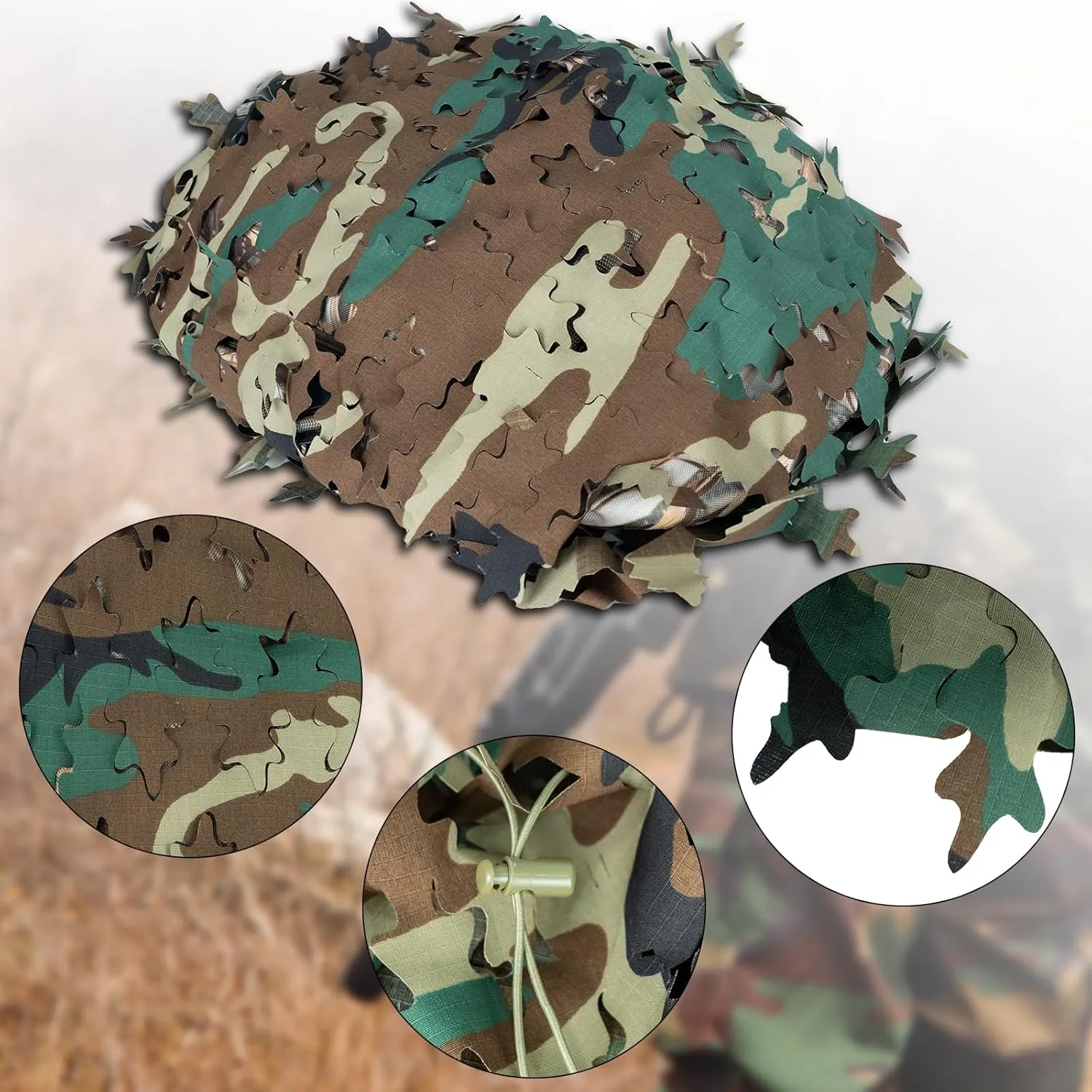 LOOGU Tactical Backpack Cover, Breathable Mesh Camo Camouflage Pack Cover Great for Tactical Military Gear Combat (Backpack Not Included)