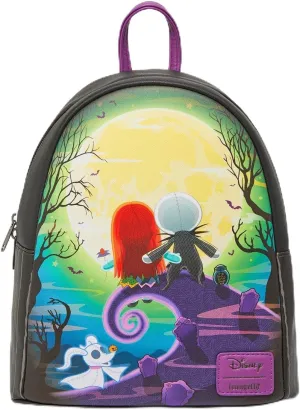 Loungefly The Nightmare Before Christmas Jack & Sally Doll Mini Backpack BLACK NONE
