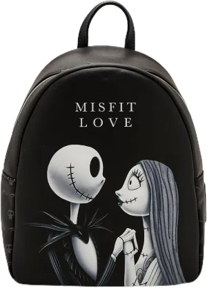 Loungefly The Nightmare Before Christmas Jack & Sally Misfit Love Mini Backpack BLACK NONE