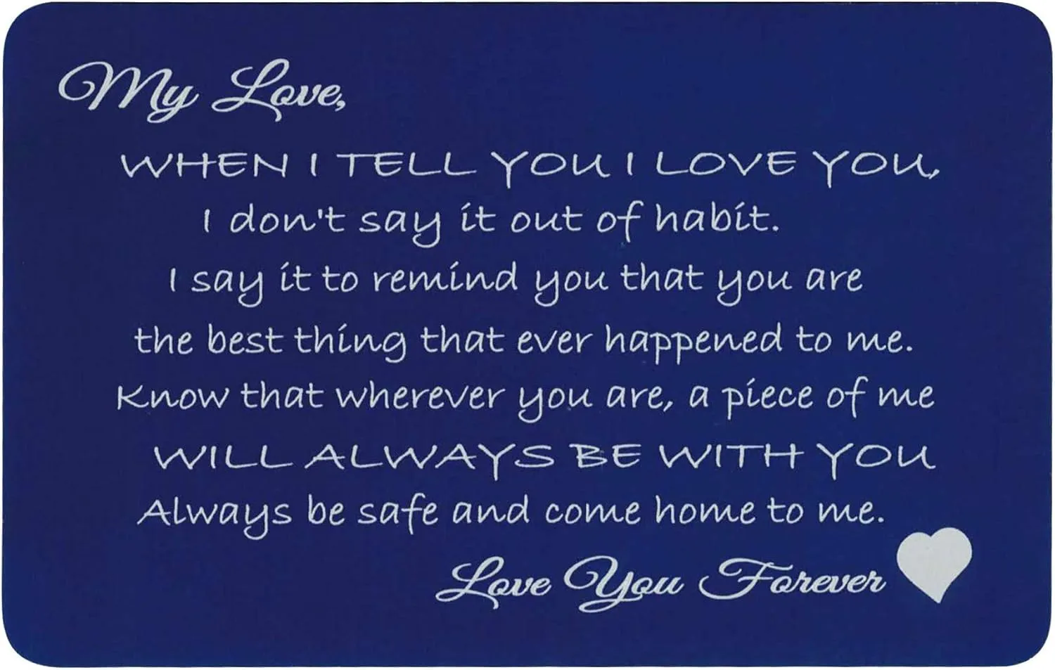 Love You Forever Personalized Photo Text Engraved Wallet Note Card Husband Wife Groom Bride Gift