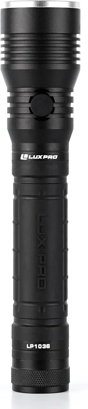 LUXPRO Bright 600 Lumen LED Handheld Flashlight - Features Patented TackGrip and Aircraft-Grade Aluminum - Camping Accessories with IPX4 Water-Resistant Rating - Batteries Included