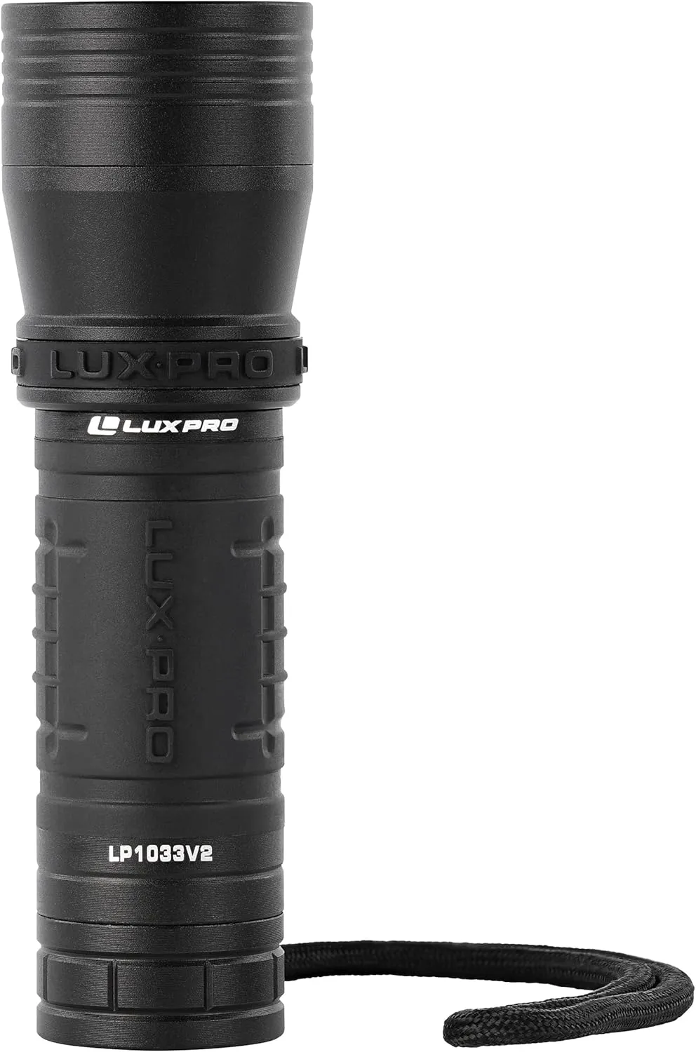 LUXPRO Zoom Focus 390 Lumen LED Handheld Flashlight - Features Patented TackGrip and Aircraft-Grade Aluminum - Pocket-Sized Camping Accessories with Wrist Lanyard - Batteries Included