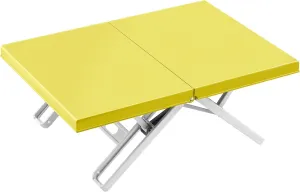 Maarch Small Beach Table for Sand Foldable, Small Laptop Tray Table, Portable Mini Low Picnic Camping Table, Lemon