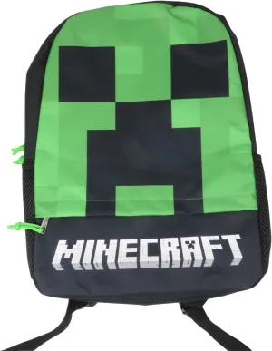 Mad Engine Minecraft Creeper Face Backpack Bookbag One Size