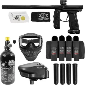 Maddog Empire Mini GS Full Auto Paintball Gun Marker w/ 48/3000 HPA Tank, Empire Halo Too Loader, HK Army HSTL Thermal Mask, 4-Pod Harness & (4) Pods Starter Package