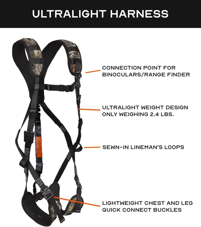Malta Hunting Safety Youth Ultralight Safety Harness Set with Climbing Strap, Tree Strap, Deer Drag/Suspension Relief Strap