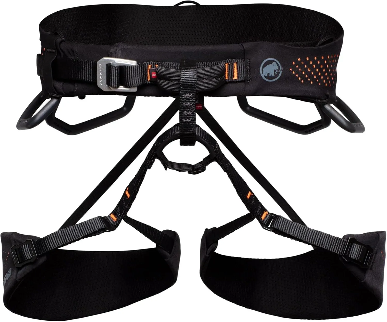 Mammut Comfort Fast Adjust Climbing Harness - Men's Black/Safety Orange X-Large