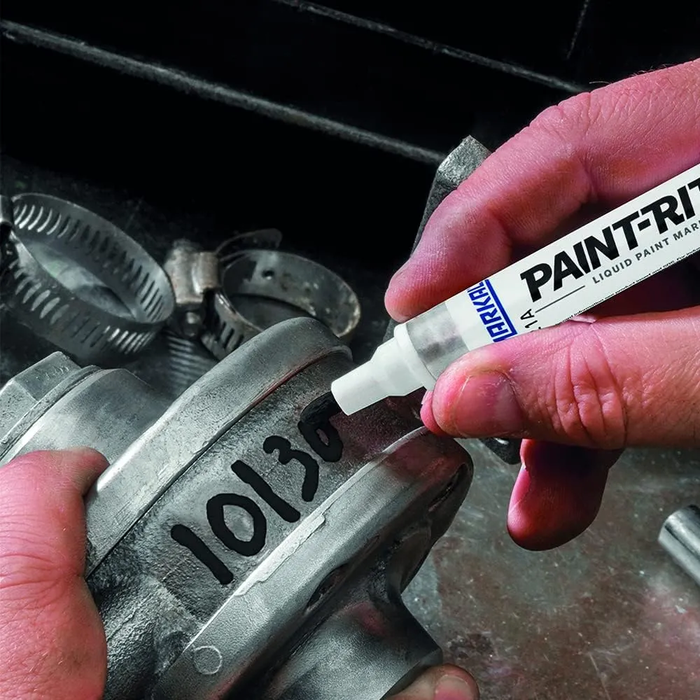 Markal 96823 Paint-Riter  Valve Action Marker, Versatile Surface Compatibility, Bold Mark Size 1.8", Black 12-Pack