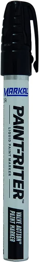 Markal 96823 Paint-Riter  Valve Action Marker, Versatile Surface Compatibility, Bold Mark Size 1.8", Black 12-Pack