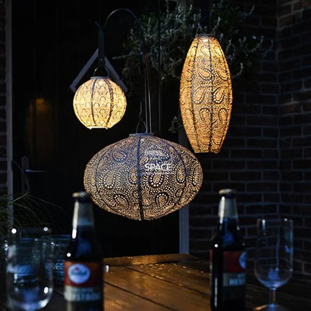 Marrakesh Round 30 - Petrol - Solar Lantern