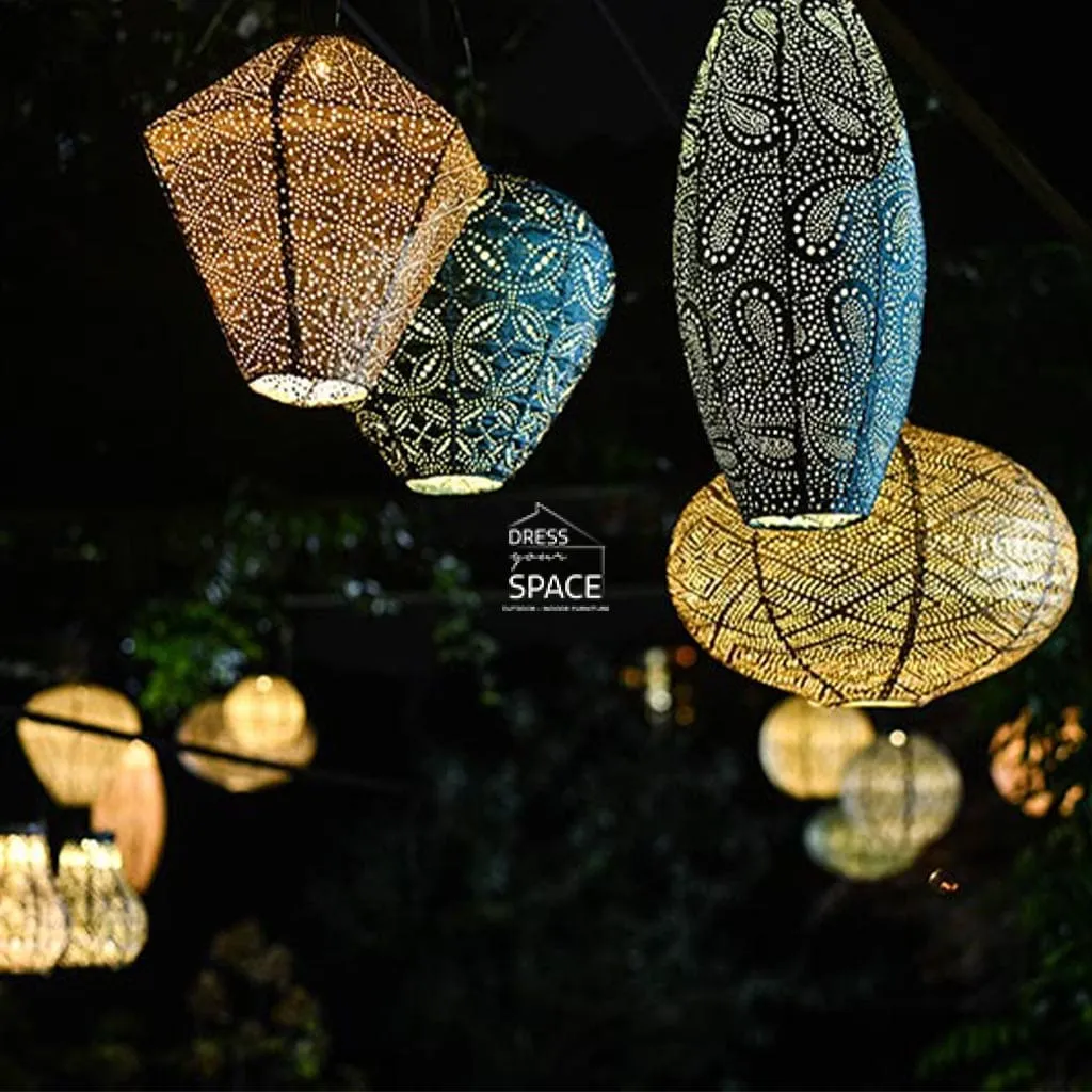 Marrakesh Round 30 - Petrol - Solar Lantern