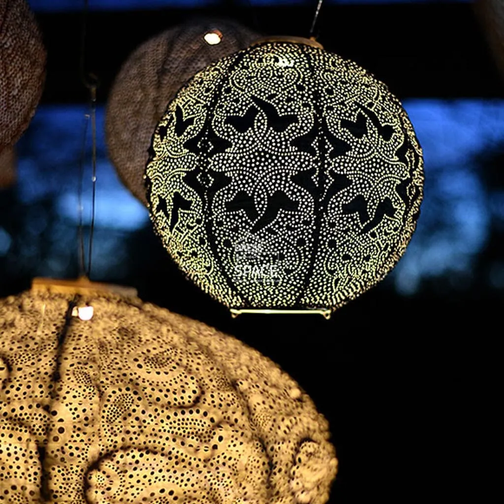 Marrakesh Round 30 - Petrol - Solar Lantern