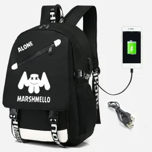 Marshmello Backpack With USB Charging Port CSSO218