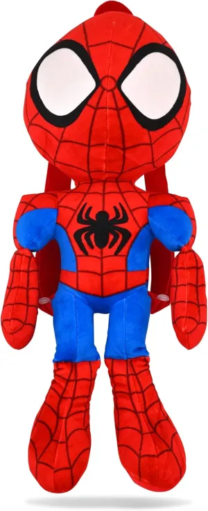 Marvel Spidey and his Amazing Friends Boys' Kids Plush Toy Backpack - 18 Inch, Adjustable Straps, Zipper Closure (Spidey)