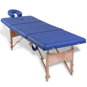 Massage Table with Wooden Frame Portable Salon Therapy Table 4 Zones