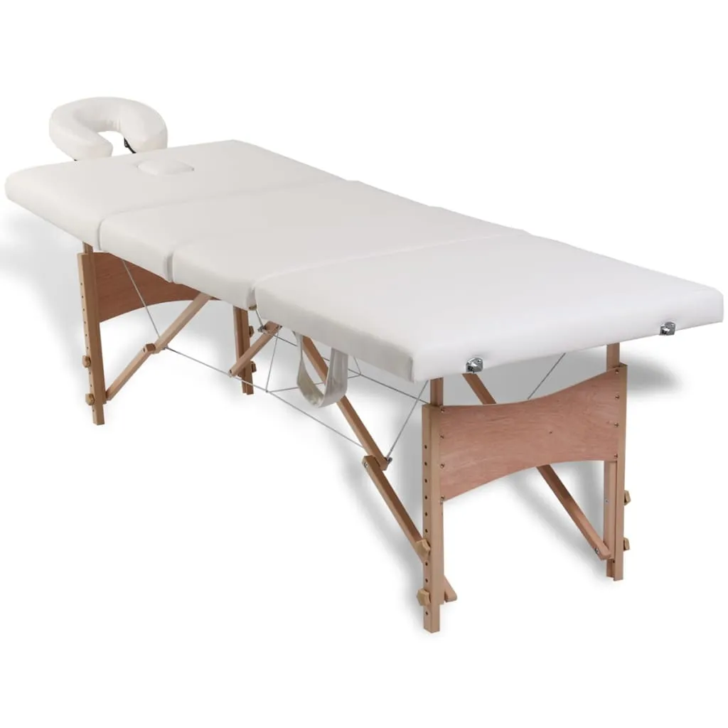 Massage Table with Wooden Frame Portable Salon Therapy Table 4 Zones