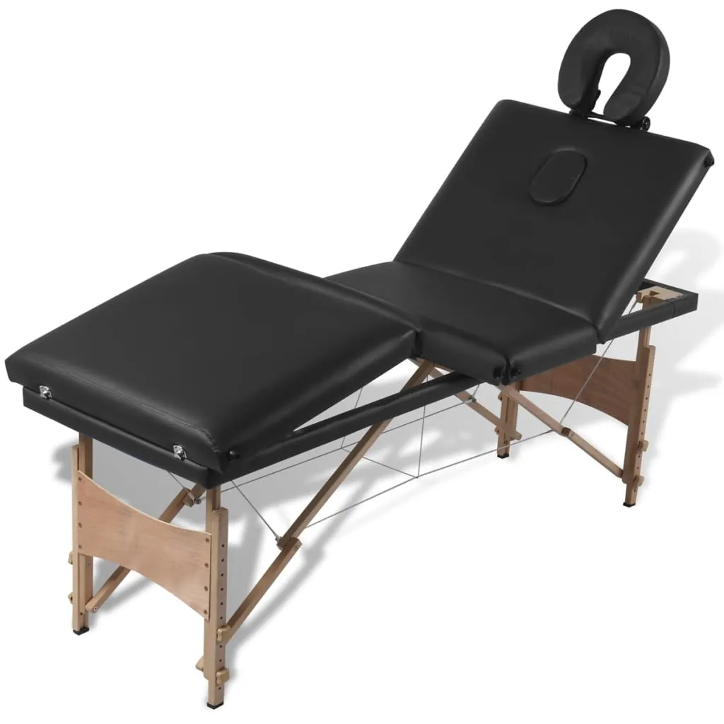 Massage Table with Wooden Frame Portable Salon Therapy Table 4 Zones