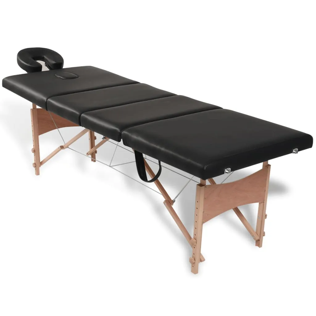 Massage Table with Wooden Frame Portable Salon Therapy Table 4 Zones