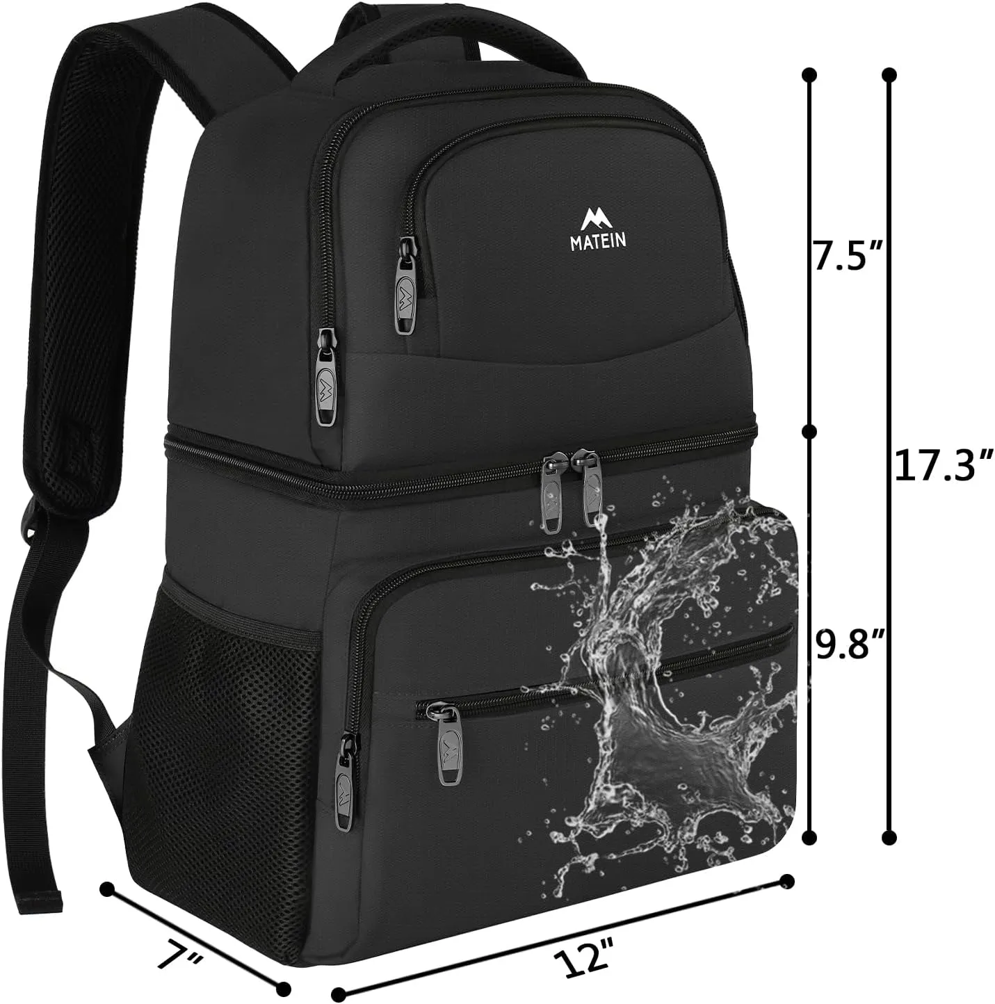 MATEIN Cooler Backpack, 26 Cans Insulated Lunch Backpack for Men Women, Leakproof Double Layer Lunch Cooler Bag Lightweight Soft Lunch Backpack with Cooler Compartment, Beach Camping Hiking Beer Gifts