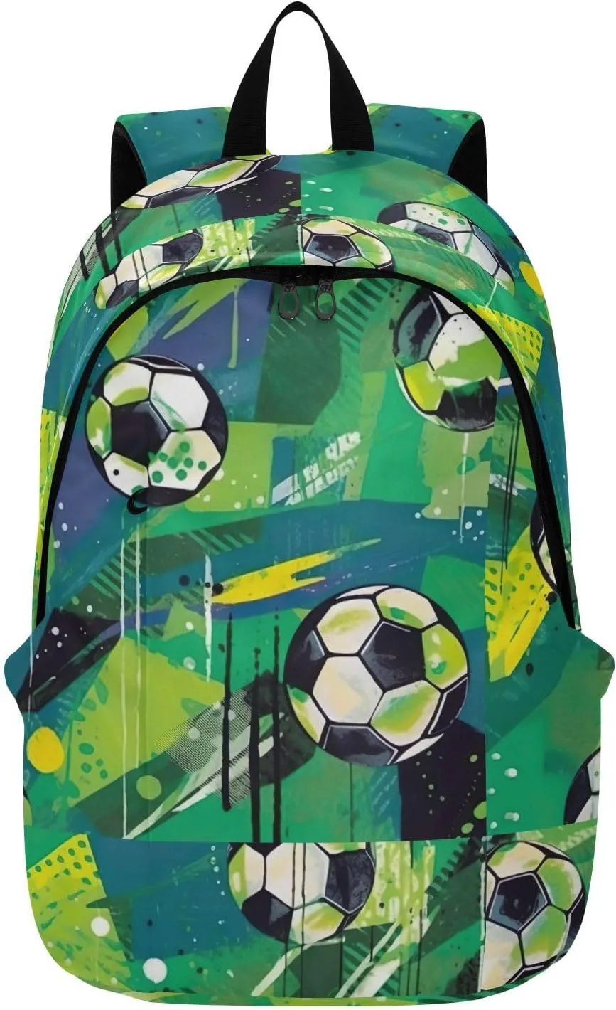 MCHIVER Travel Backpack Soccers Ball Casual Daypack Backpacks Lightweight Carry on Bag Water Resistant Hiking Backpack for Women and Men