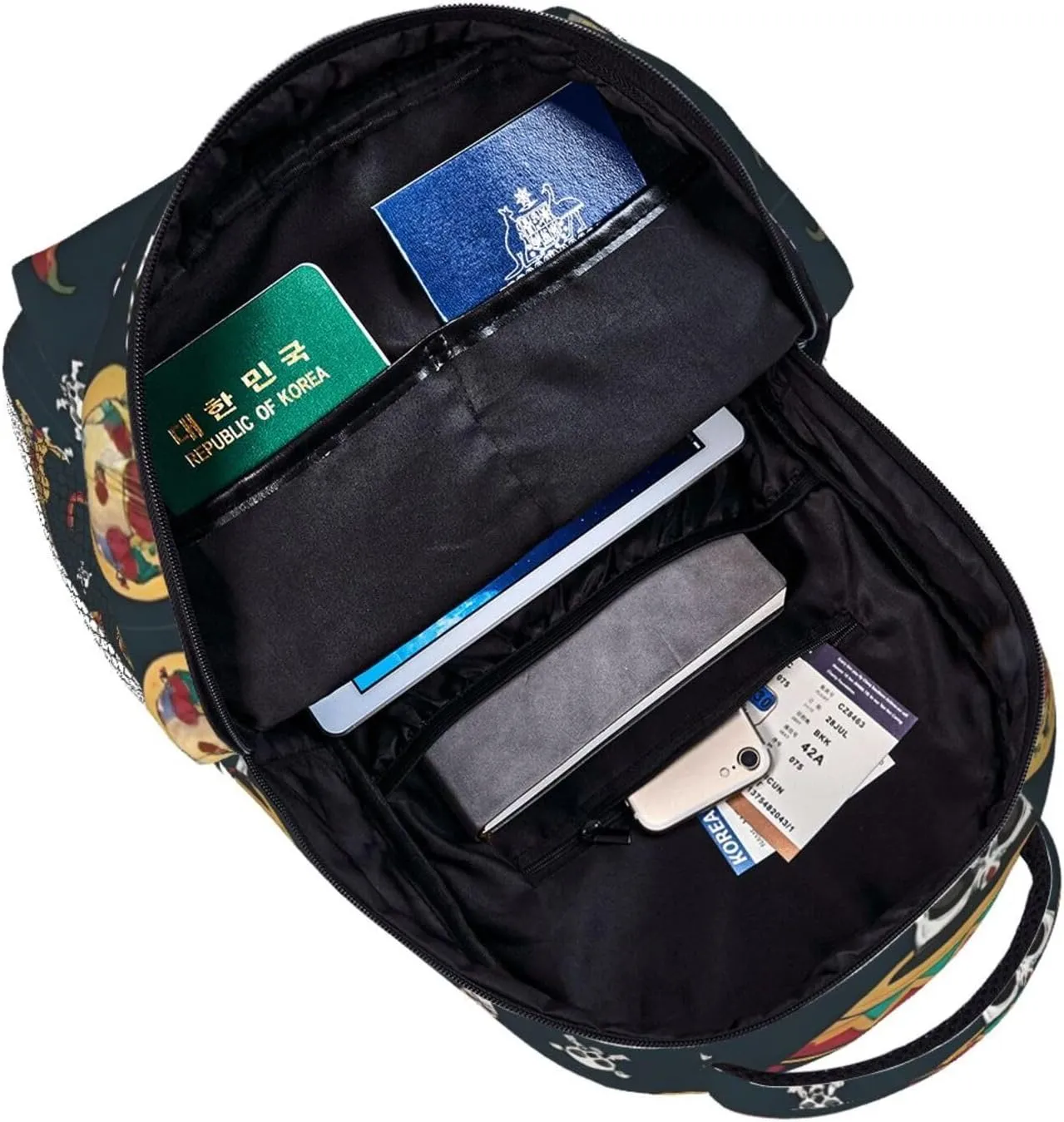 Men Women Polyester Guitar Pepper Sugar Skull Art Casual Daypack Large Capacity Carry On Bag With Adjustable Shoulder Straps for Camping Work Running