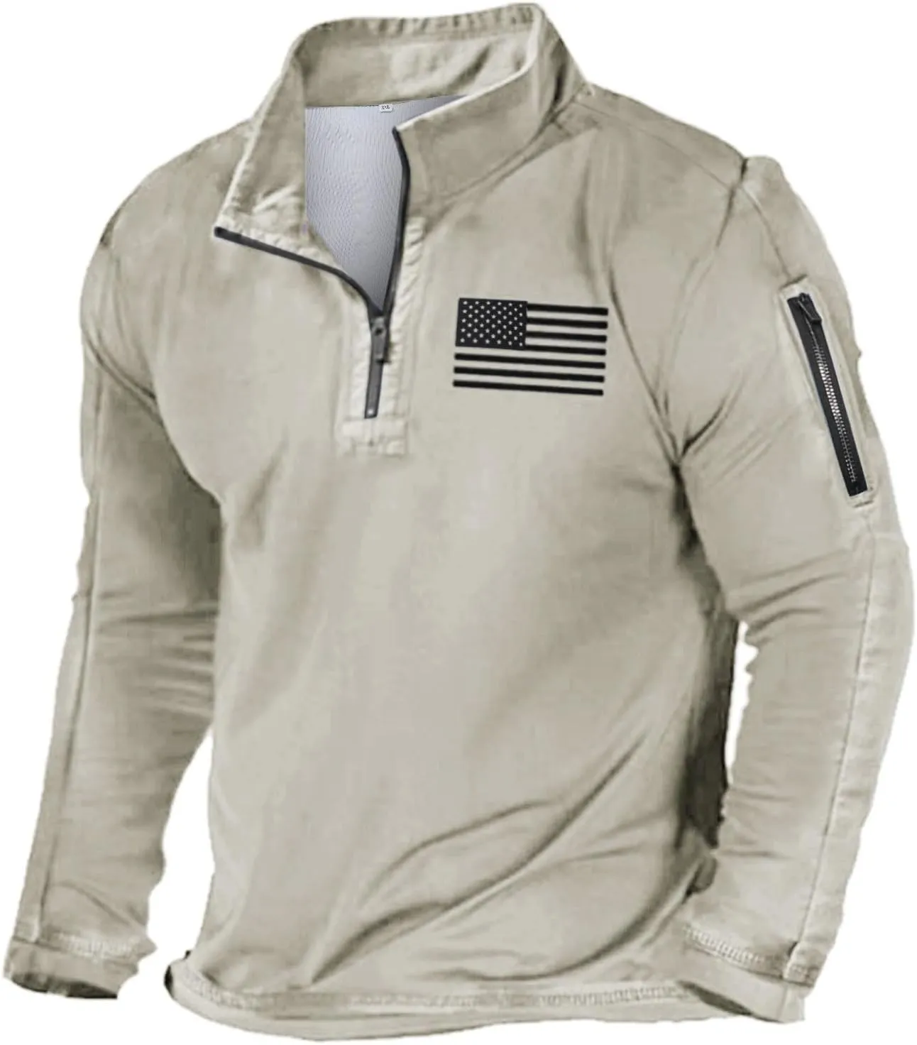 Mens Clothes Simple Camouflage Pocket Cardigan Zipper Sweater Jacket Heavyweight Hoodie Mens Zip Up Hoodie Black