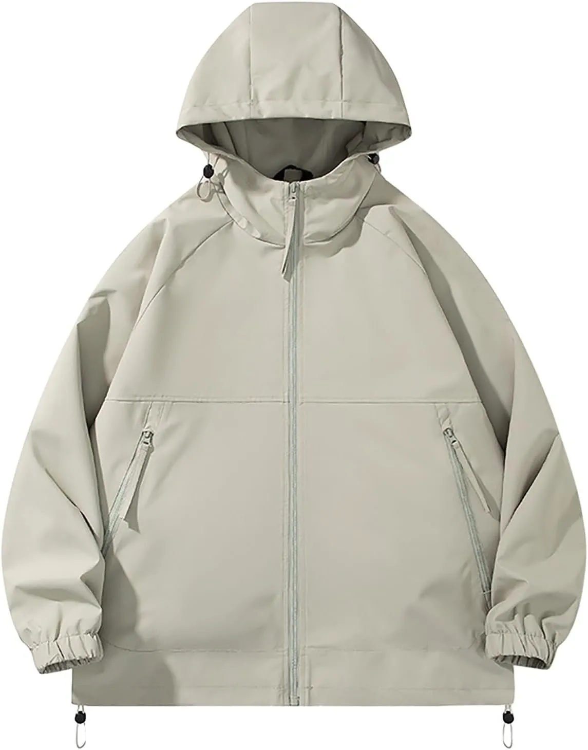 Men's Rain Jacket Waterproof Hooded Lightweight Breathable Active Outdoor Raincoat for Outdoor Cycling Hiking Running