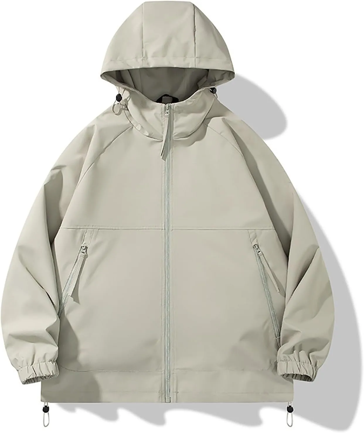 Men's Rain Jacket Waterproof Hooded Lightweight Breathable Active Outdoor Raincoat for Outdoor Cycling Hiking Running