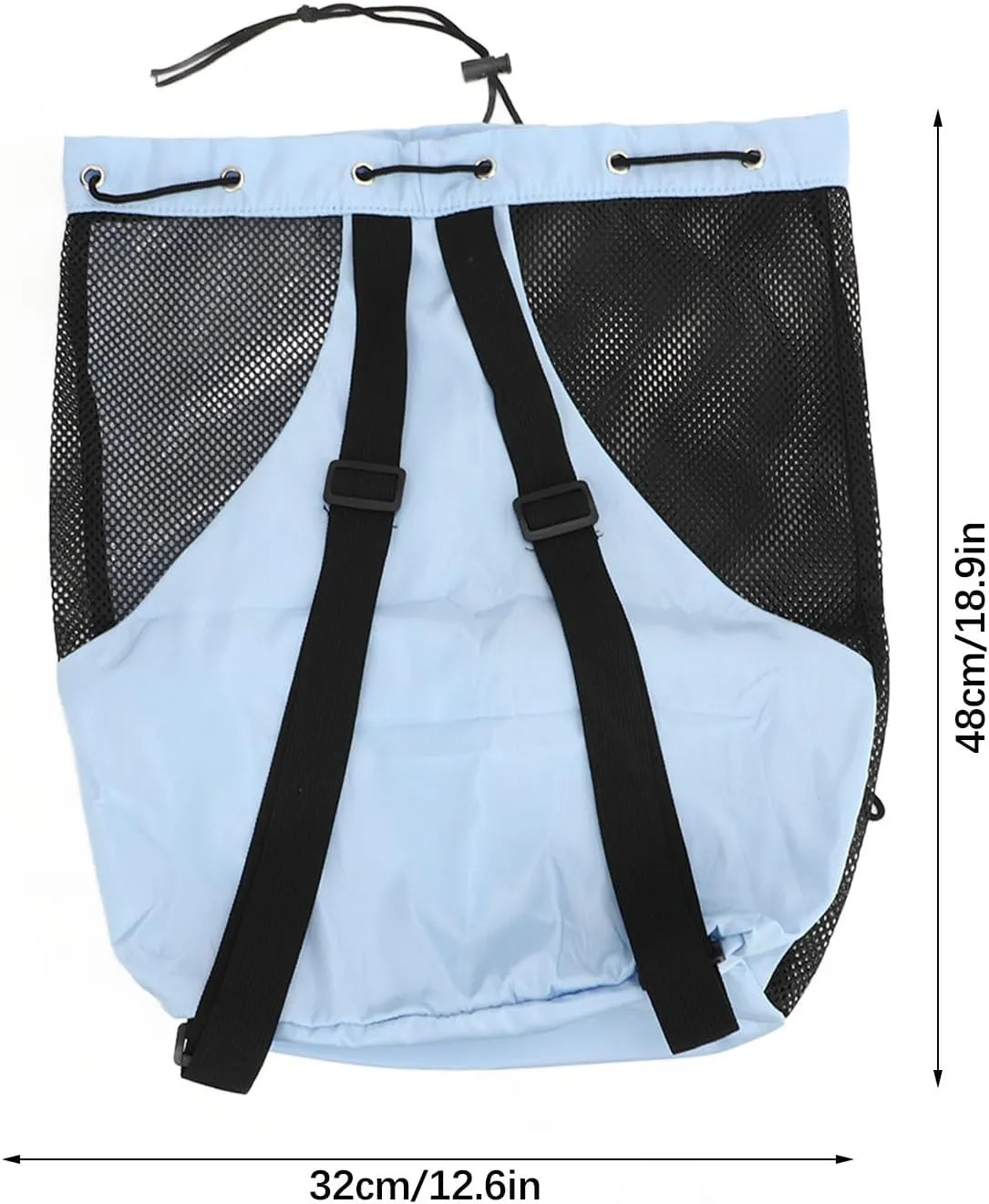 Mesh Beach Backpack,Adjustable Shoulder Strap Lightweight Breathable Mesh PVC Swim Gym Duffle Dry Wet Separation Sports Tote Travel Equipment Organizer (Blue)