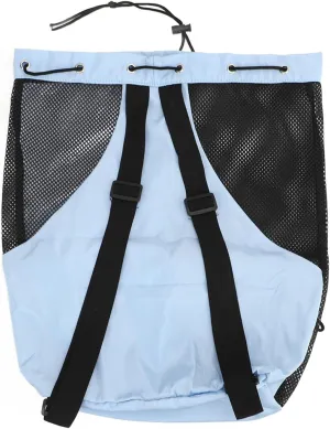 Mesh Beach Backpack,Adjustable Shoulder Strap Lightweight Breathable Mesh PVC Swim Gym Duffle Dry Wet Separation Sports Tote Travel Equipment Organizer (Blue)