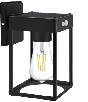 Metal Solar Wall Lights with Clear Glass Shade, Motion Sensor Dusk to Dawn Outdoor Lighting, Anti-Rust Waterproof Wall Lantern for House, Porch, Garage, Yard (1)