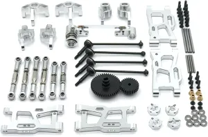 Metal Upgrade Accessories Kit for Wltoys Perishable Parts of 1/12 124016 124017 124018 124019 ＆ 1/14 144010 144001 144002 Rc Cars, Aluminum Alloy Material, with Pull Rods Drive Shaft, for Adult