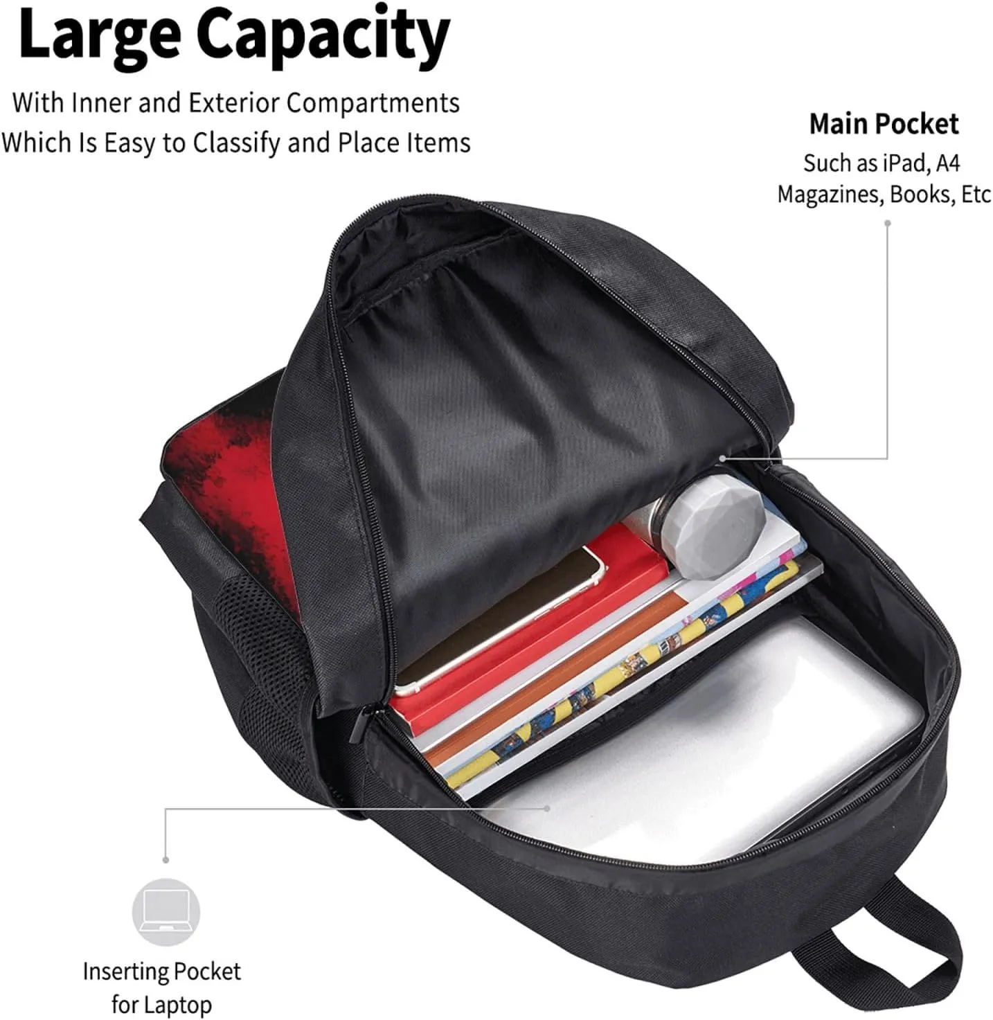 Mexico Mexican Eagle Flag Casual Backpacks Large Capacity Backpack Laptop Rucksack Sport Daypack Commuter Bags with Adjustable Strap for Traveling Camping