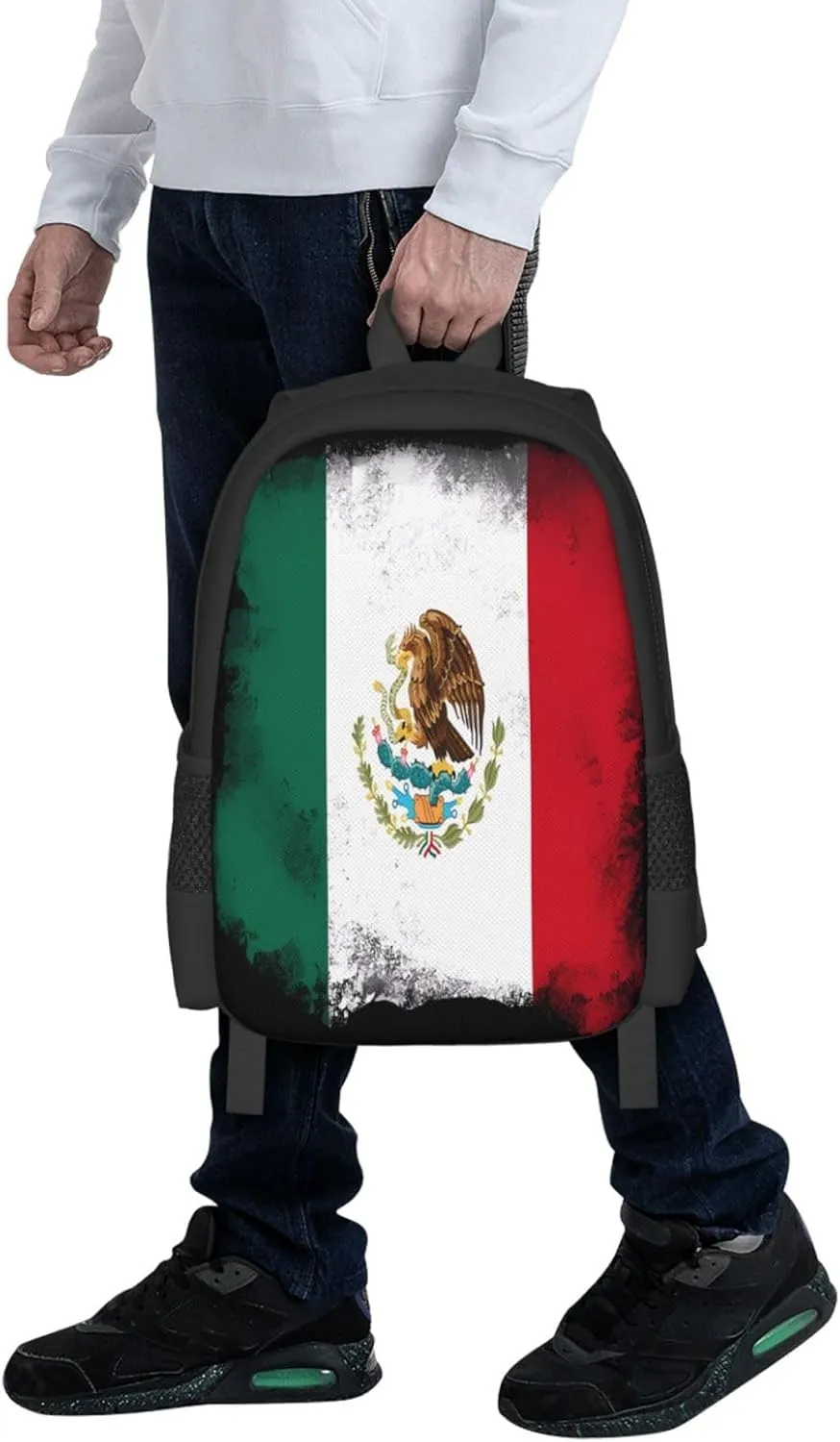 Mexico Mexican Eagle Flag Casual Backpacks Large Capacity Backpack Laptop Rucksack Sport Daypack Commuter Bags with Adjustable Strap for Traveling Camping