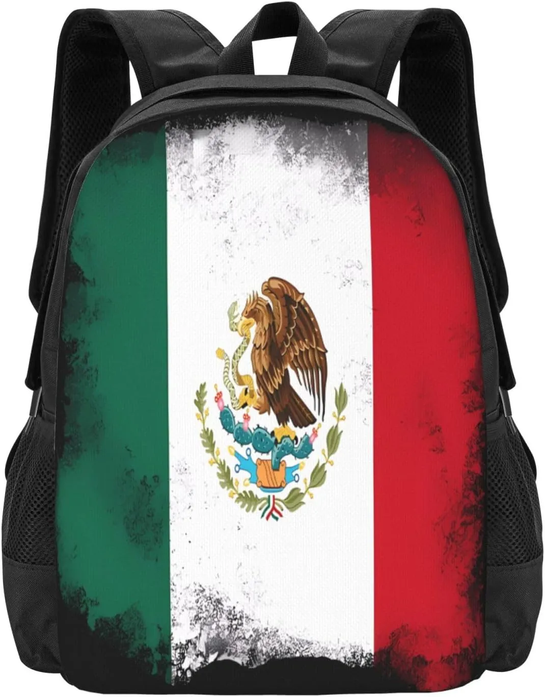 Mexico Mexican Eagle Flag Casual Backpacks Large Capacity Backpack Laptop Rucksack Sport Daypack Commuter Bags with Adjustable Strap for Traveling Camping